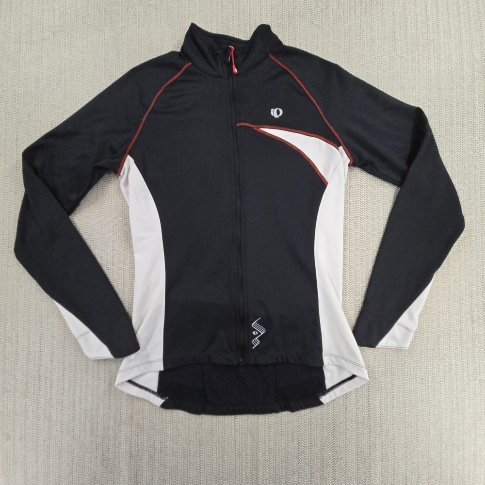 Pearl Izumi Cycling Jersey Womens Large Black Elite Full Zip Thermal Bike Jacket